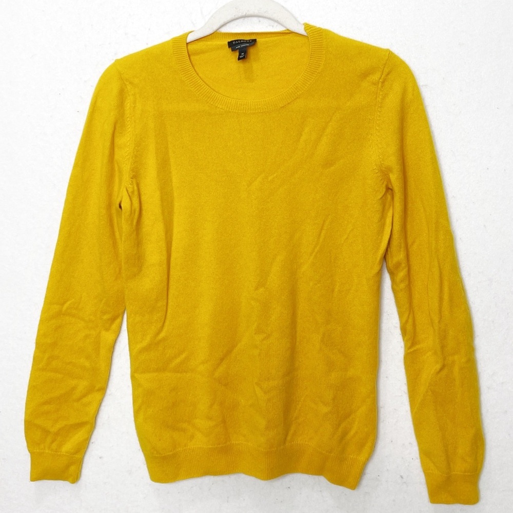 Talbots Pure 100% Cashmere Crew Neck Sweater Goldenrod Size Medium Heritage